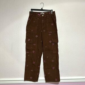 Pacsun Corduroy Cargo Embroidered Pants